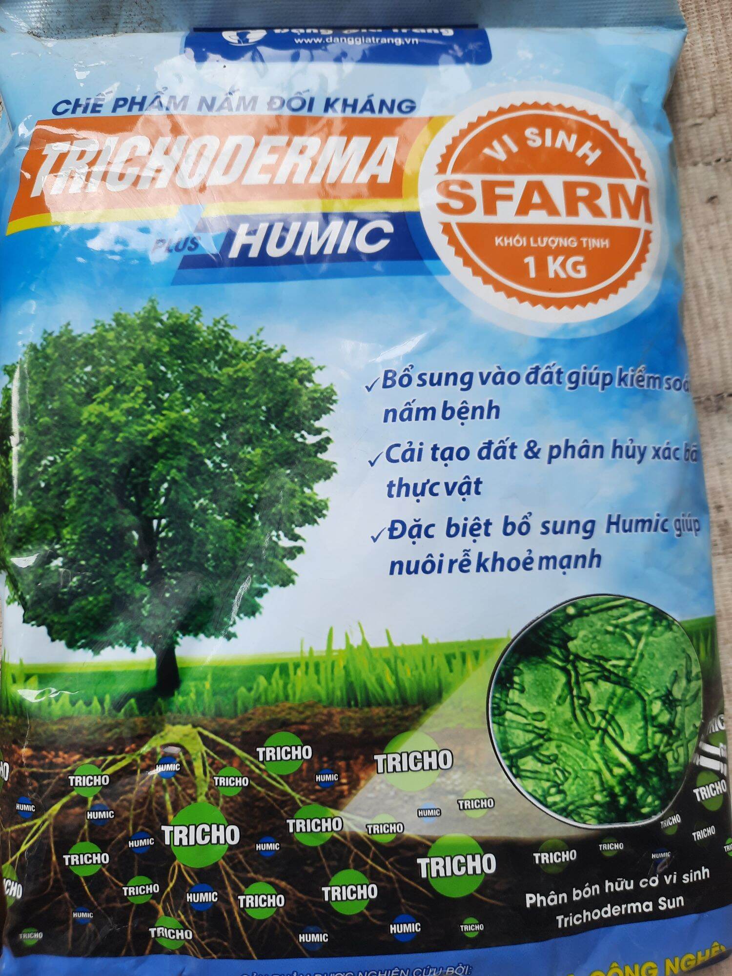 Chế phẩm mấm đối kháng ~ trichoderma sfarm gói 1kg