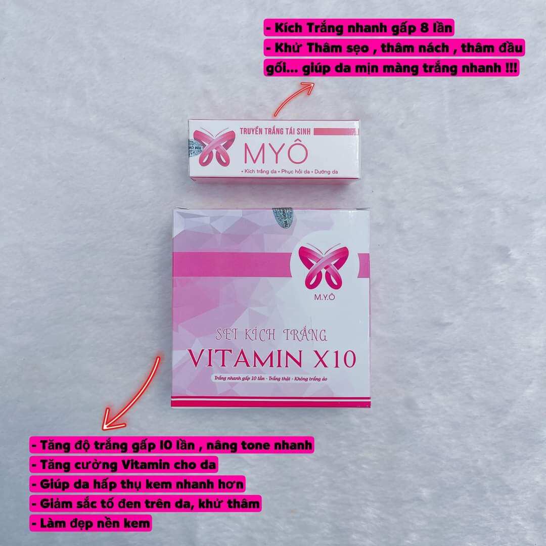 (MIỄN SHIP)COMBO SET KÍCH TRẮNG - TRUYỀN TRẮNG MYÔ (TẶNG MUỖNG KÈM HỘP TRỘN KEM)