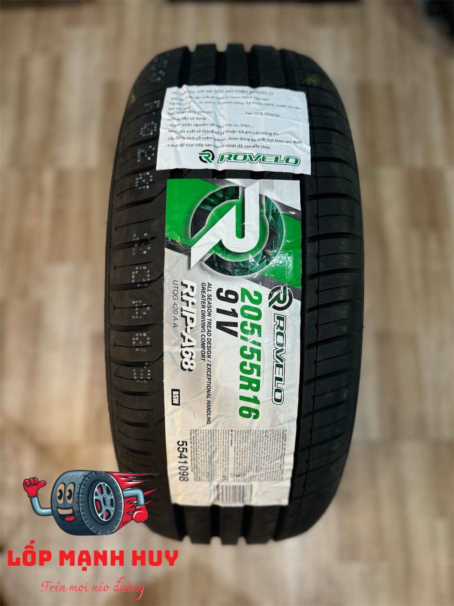 Lốp 205/55R16 Rovelo VN lắp Xpander, Civic, Altis..