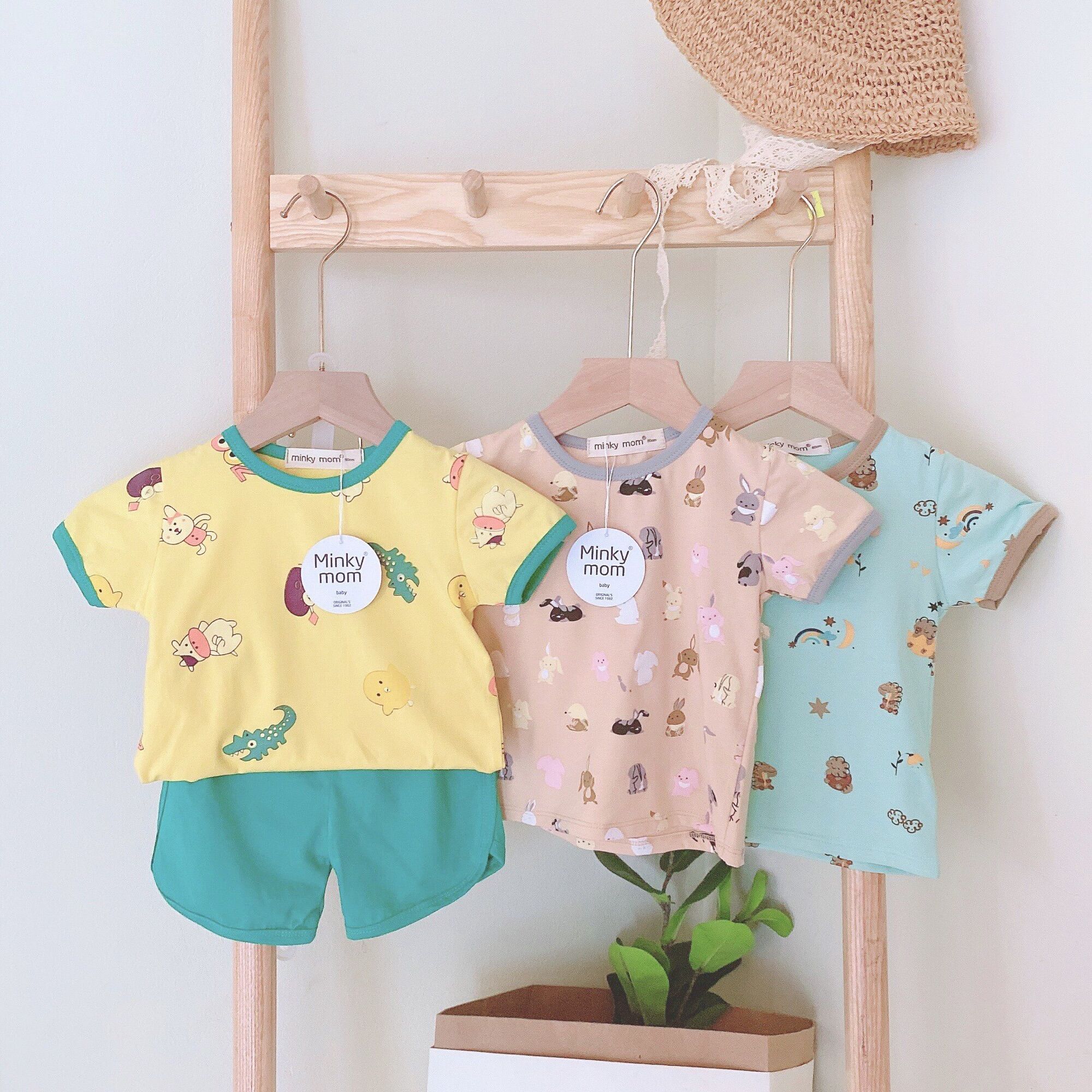 ☘️☘️Bộ Minky mom cộc tay họa tiết☘️☘️