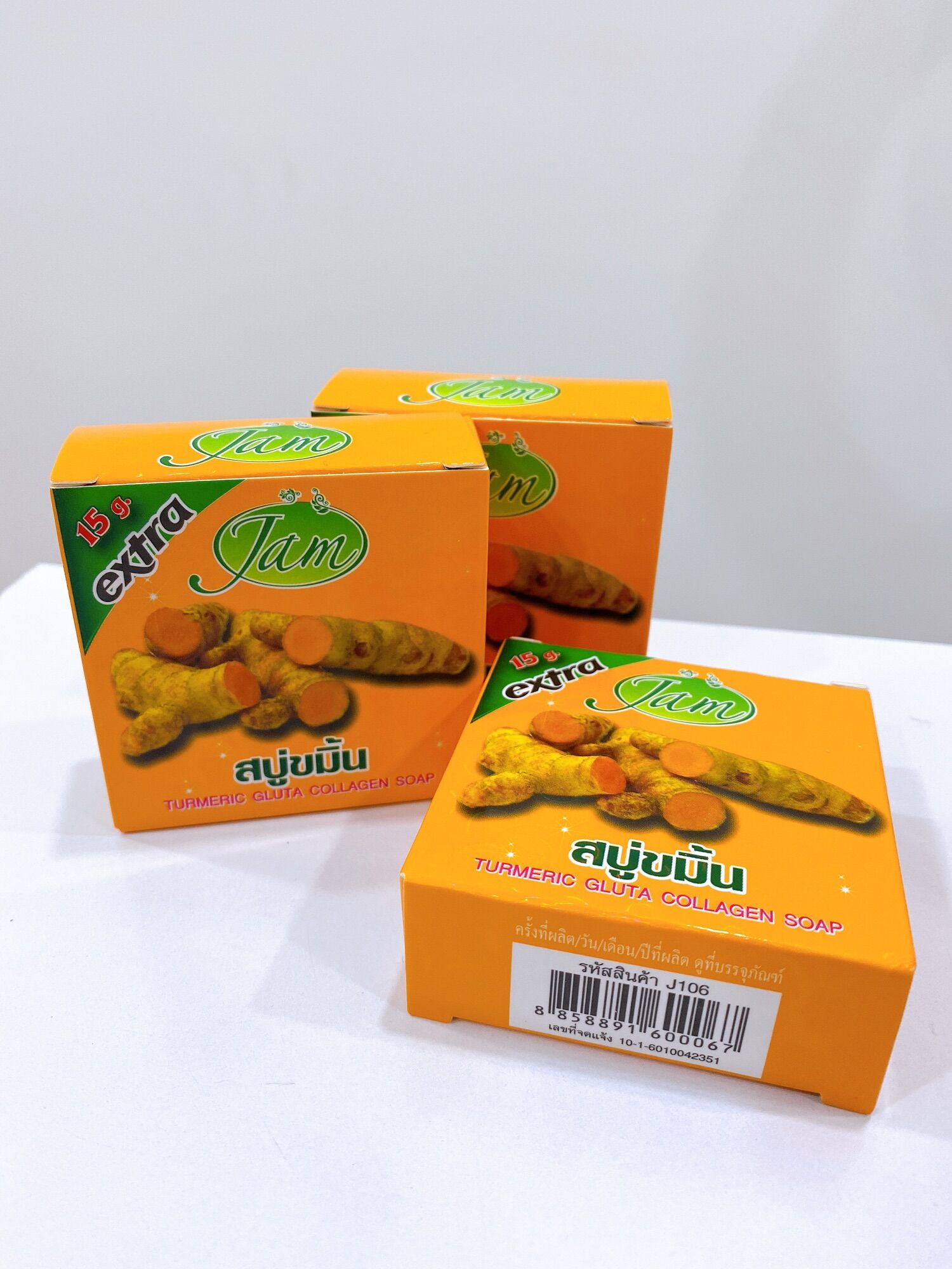 Xà phòng Nghệ Thái Lan Jam lốc 6 hộp, giảm mụn và làm trắng hiệu quả