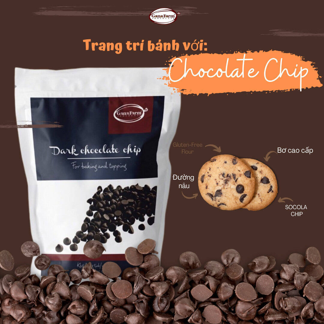 Socola chip đen trang trí bánh kem, , có chiết loại 200gr và 500gr
