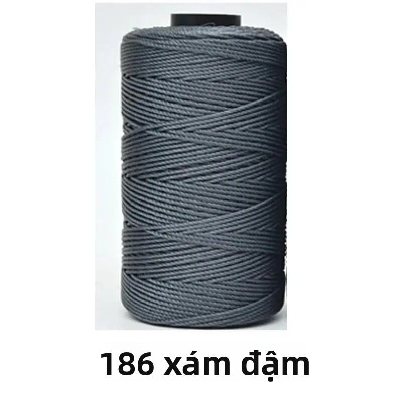 Sợi Len Móc Cotton Lụa Băng Mùa Hè 200m 1.5mm Sợi Polypropylene Dùng Làm Đồ Thủ Công DIY Túi Xách Mũ Giày Dép