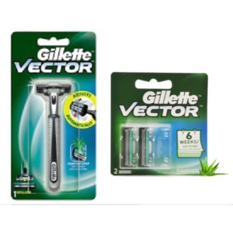 Bàn dao cạo râu Gillette Vector 2 lưỡi kép chính hãng