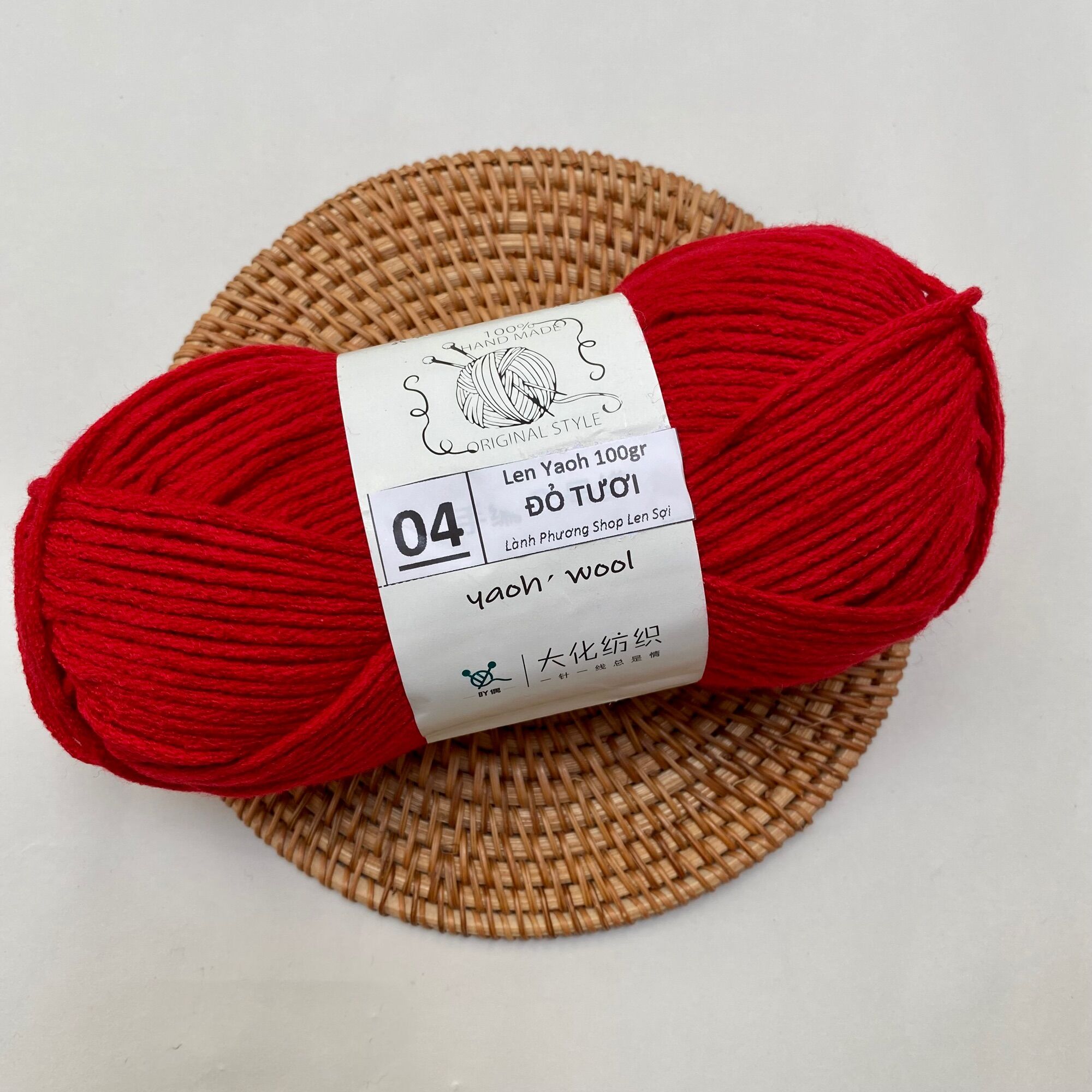 Len yaoh, len yaoh wool sợi to 3mm cuộn 100gr đan móc thu đông