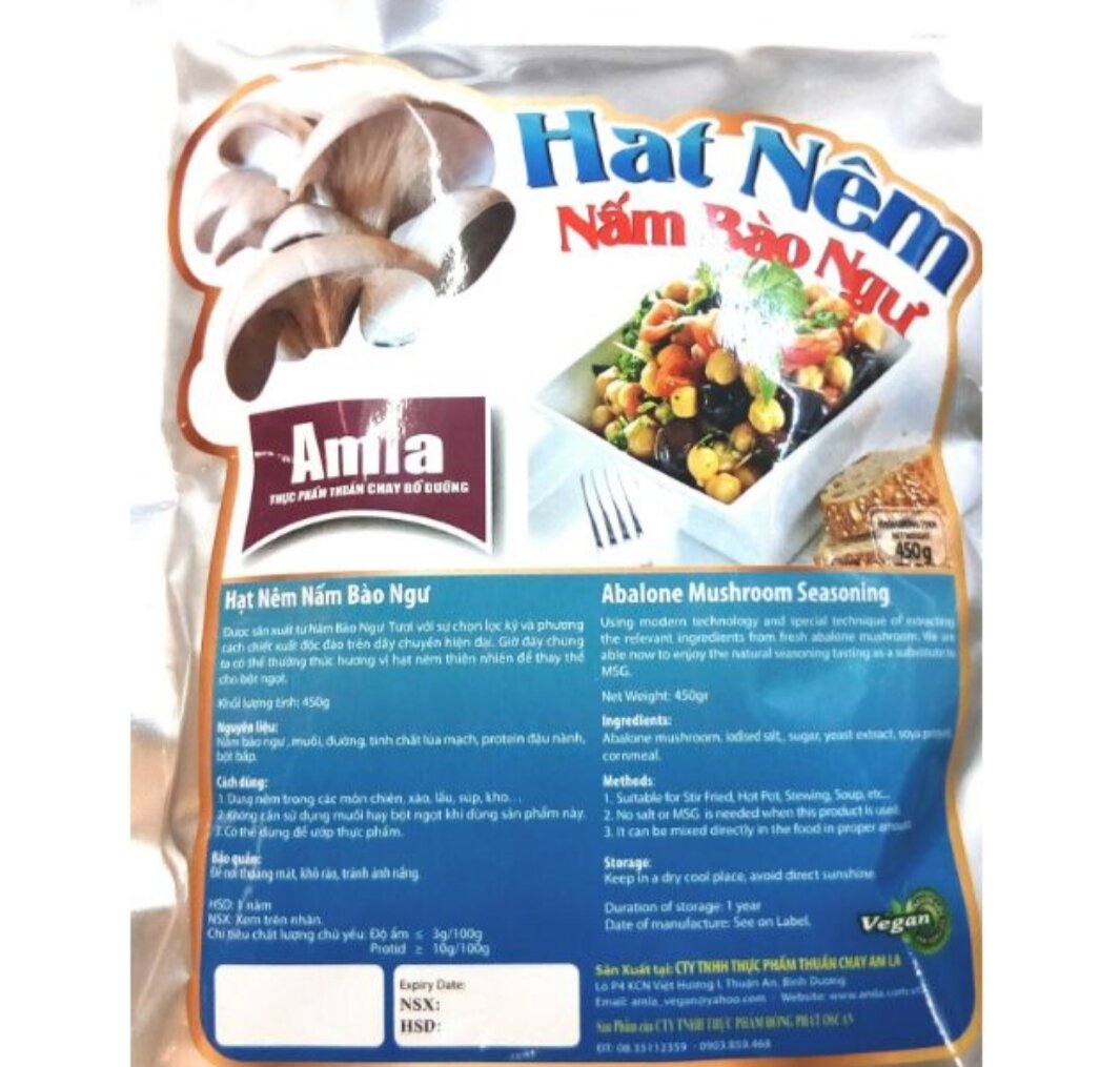 Hạt nêm nấm bào ngư amla 450g hạt nêm chay amla