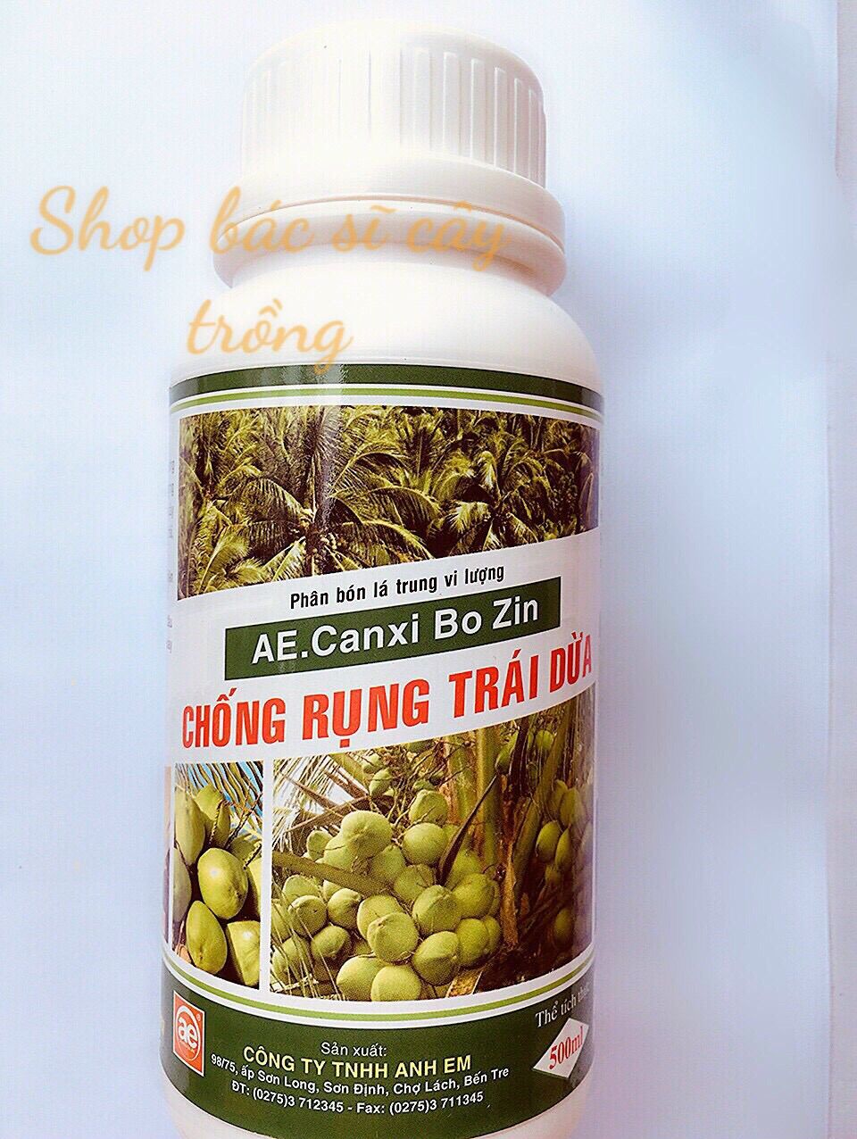 Phân bón lá Chống Nứt, Rụng Trái Dừa chuyên dùng tất cả giống Dừa hàng chính hãng chai 500ml