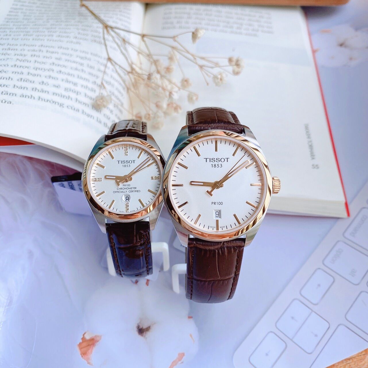Đồng hồ đôi chính hãng tissot t101.410.26.031.00 & t101.251.26.036.00 quartz