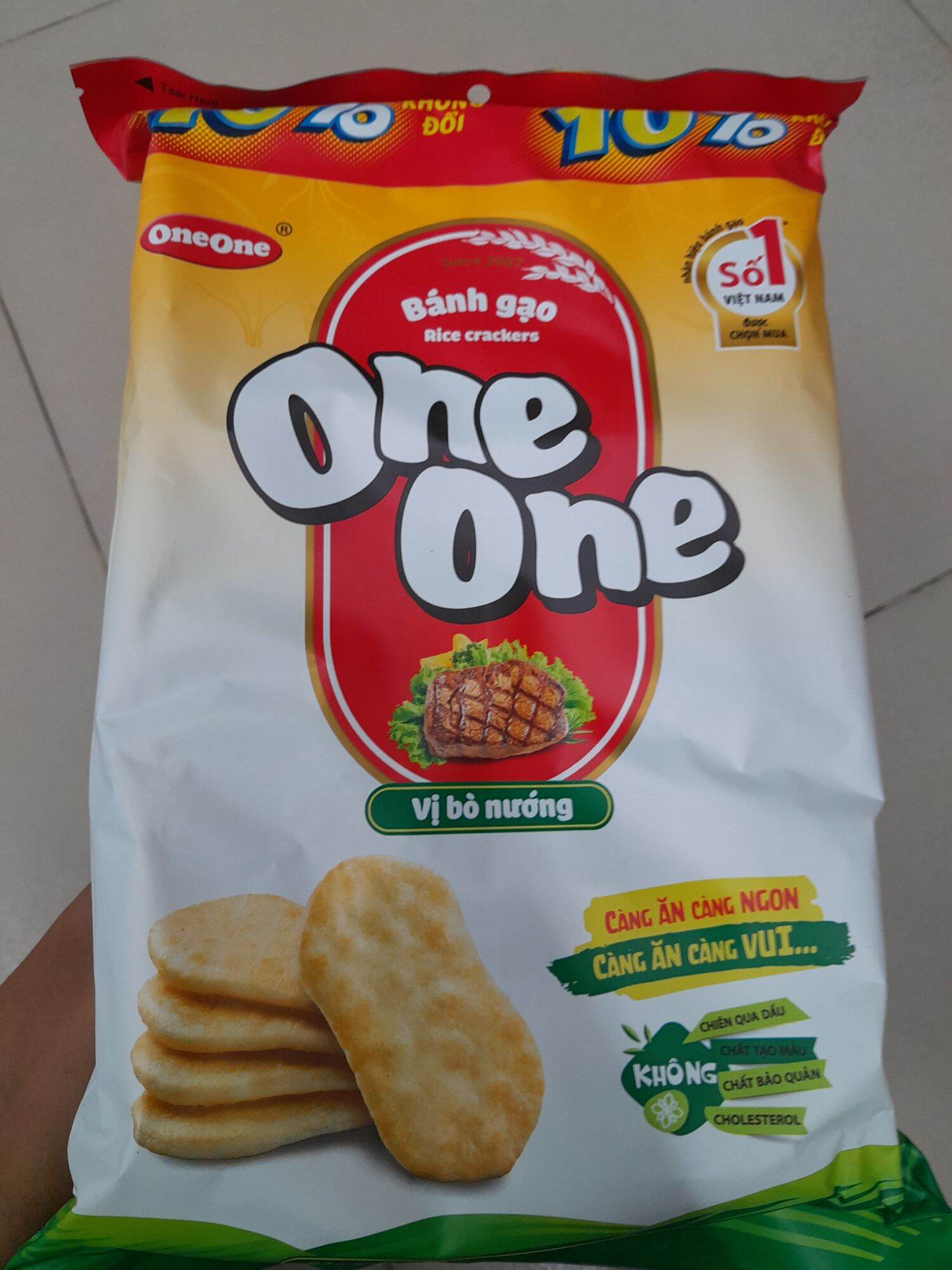 bánh gạo one one vị bò nướng 150g ( combo 2 bịch )