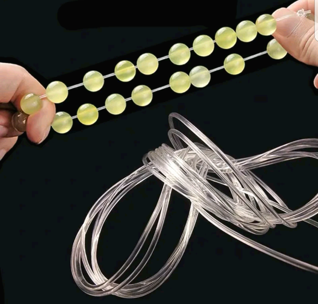 (0,8mm/1mm)1 cuộn/5m dây cước chỉ tơ chun dùng để xỏ vòng tay, chuỗi hạt, trang sức