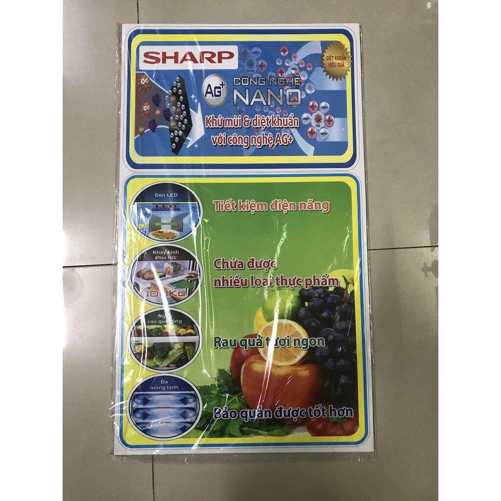 Combo 5 tem dán tủ lạnh Sharp