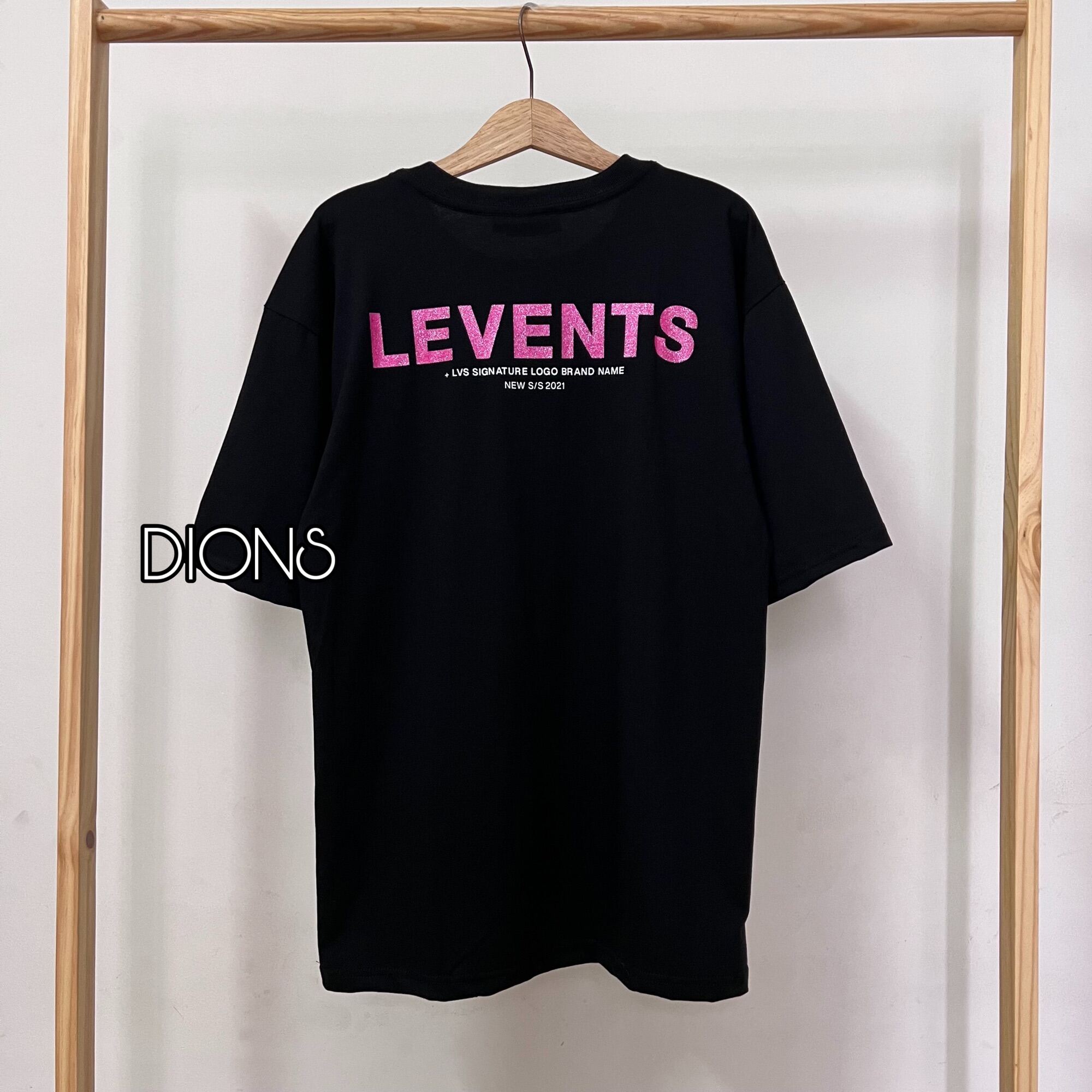 Áo thun Tee Levents Popular Logo Thêu Nam nữ Full Tag Vải Chữ Kim Tuyến Lấp Lánh From Rộng Nam Nữ Unisex