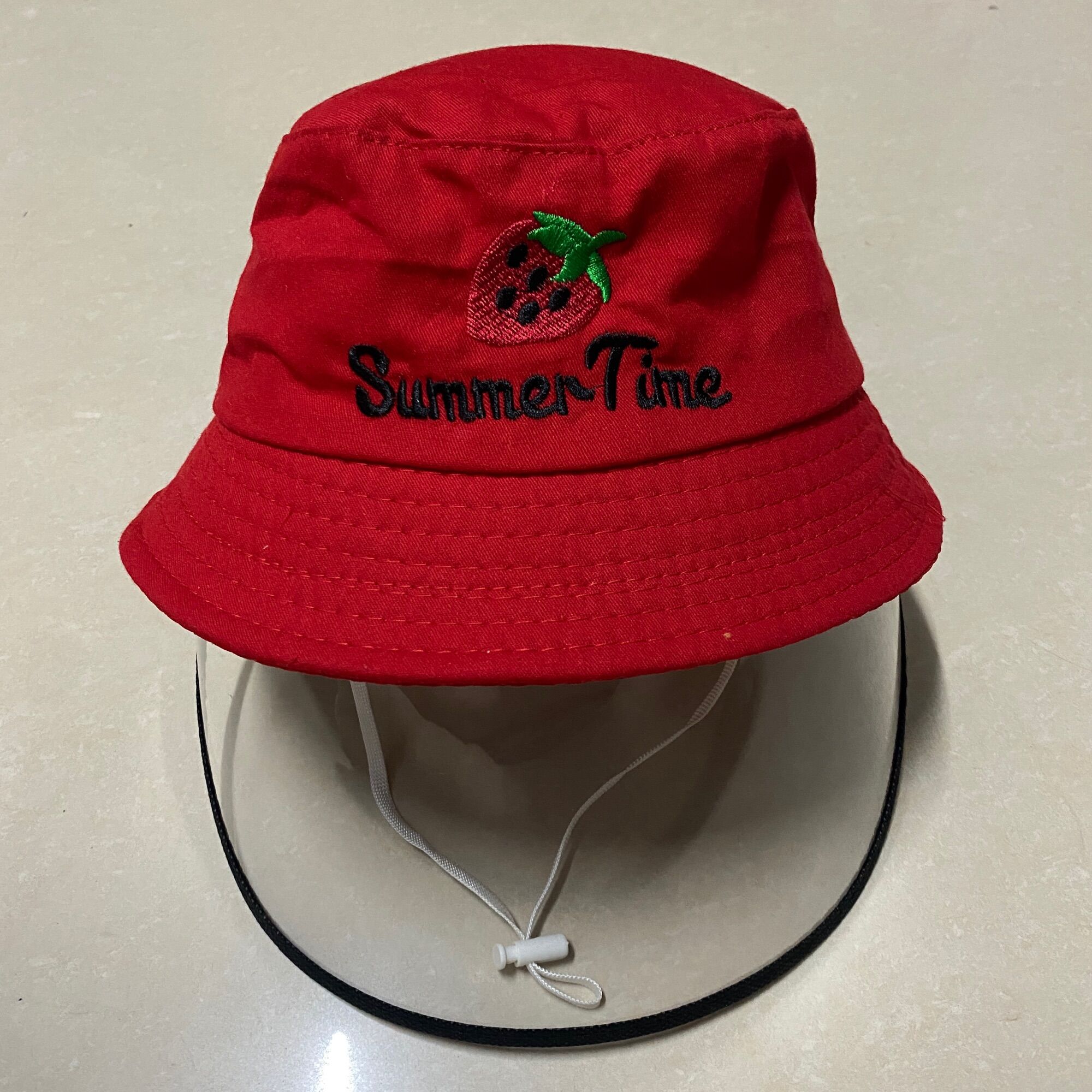 [ Bé 2-6 tuổi ] Mũ chống dịch QUẢ DÂU - Nón chống giọt bắn bảo vệ trẻ em - Mũ chống bụi bé trai bé gái