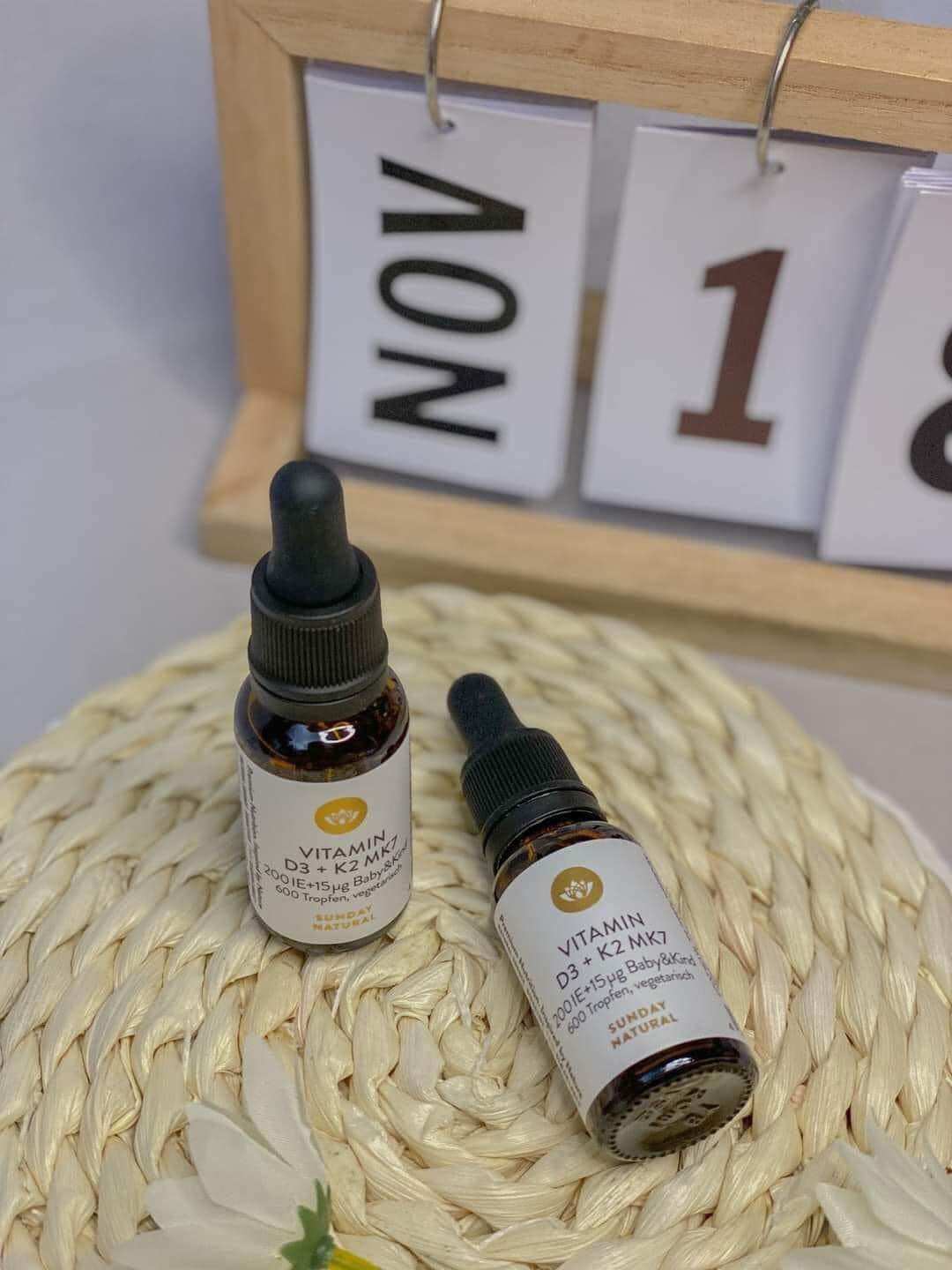 Vitamin D3 K2 MK7 Sunday natural - Đức