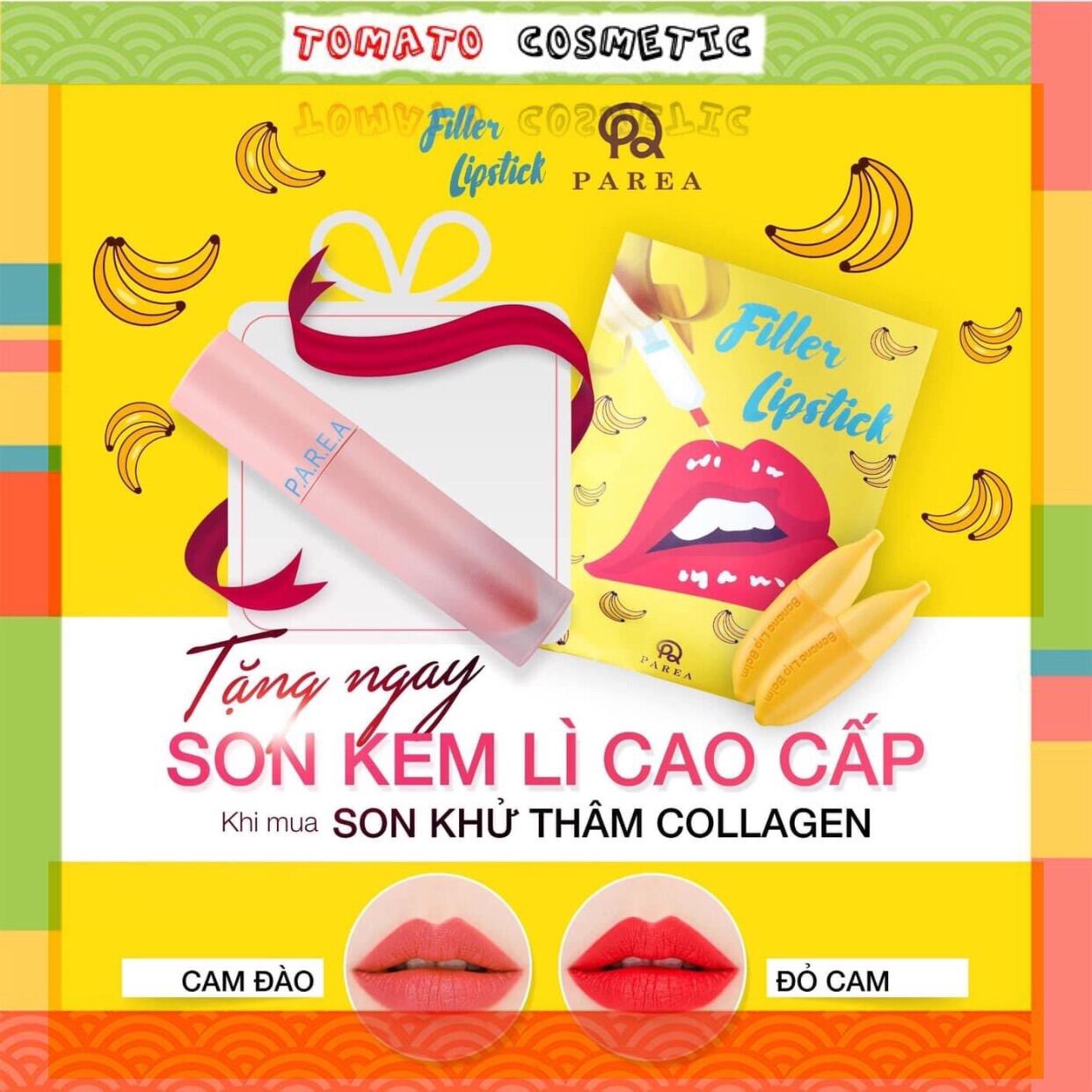 Son Chuối Khử Thâm Filler Collagen Lipstick Banana Parea