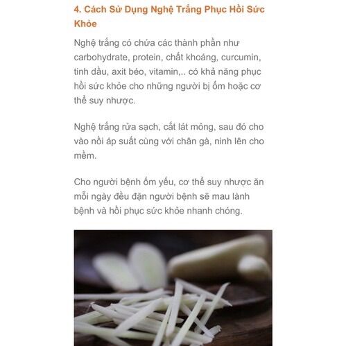 NGHỆ TRẮNG ( NGHỆ ĐỘC THÂN )