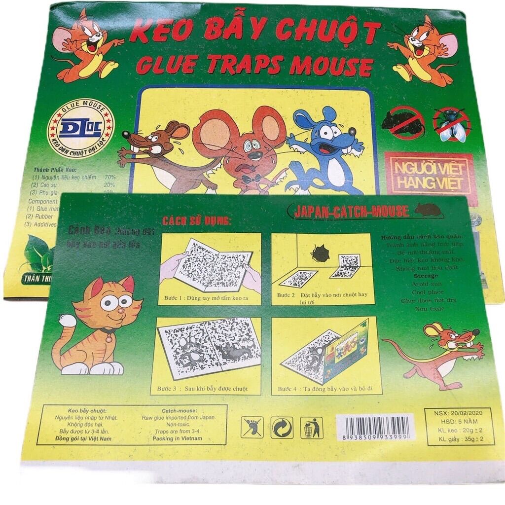 [HCM]tấm dán keo dán chuột đại lộc bẩy được 3 - 4 lần
