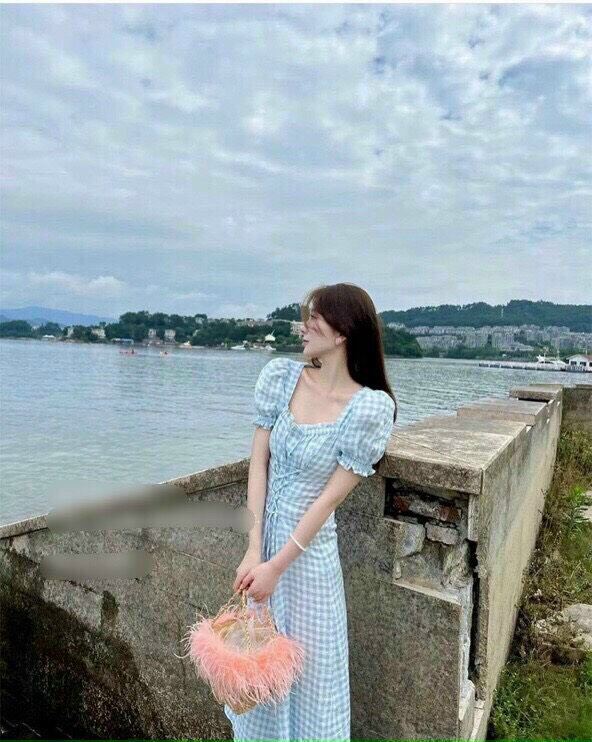 Đầm Caro Đan Dây Eo Hot Trend Hàng Thiết Kế