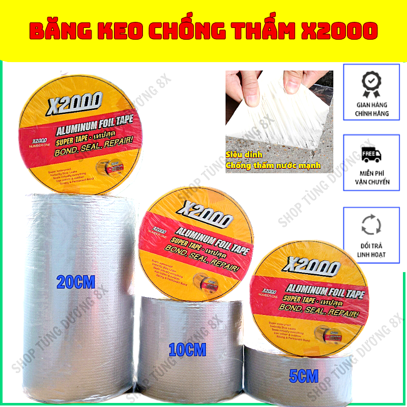 Băng keo chống thấm chống dột x2000 hàng nhật siêu bám dính đủ kích thước