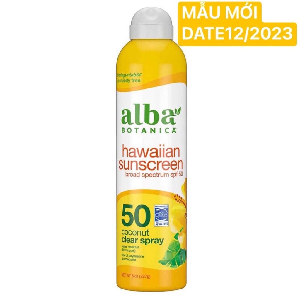 Xịt Chống Nắng Alba Botanica Hawaiian SPF 50 - USA