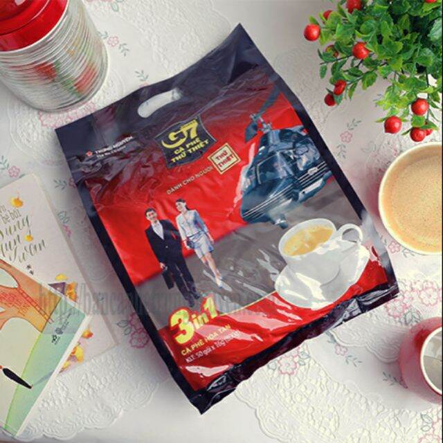 Cà phê trung nguyên, cafe hoà tan g7 3in1 bịch 50/100 gói x 16g