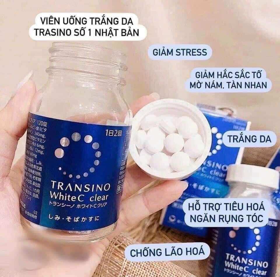 VIÊN UỐNG TRẮNG DA TRỊ SẠM NÁM TÀN NHANG TRANSINO WHITE C 120V