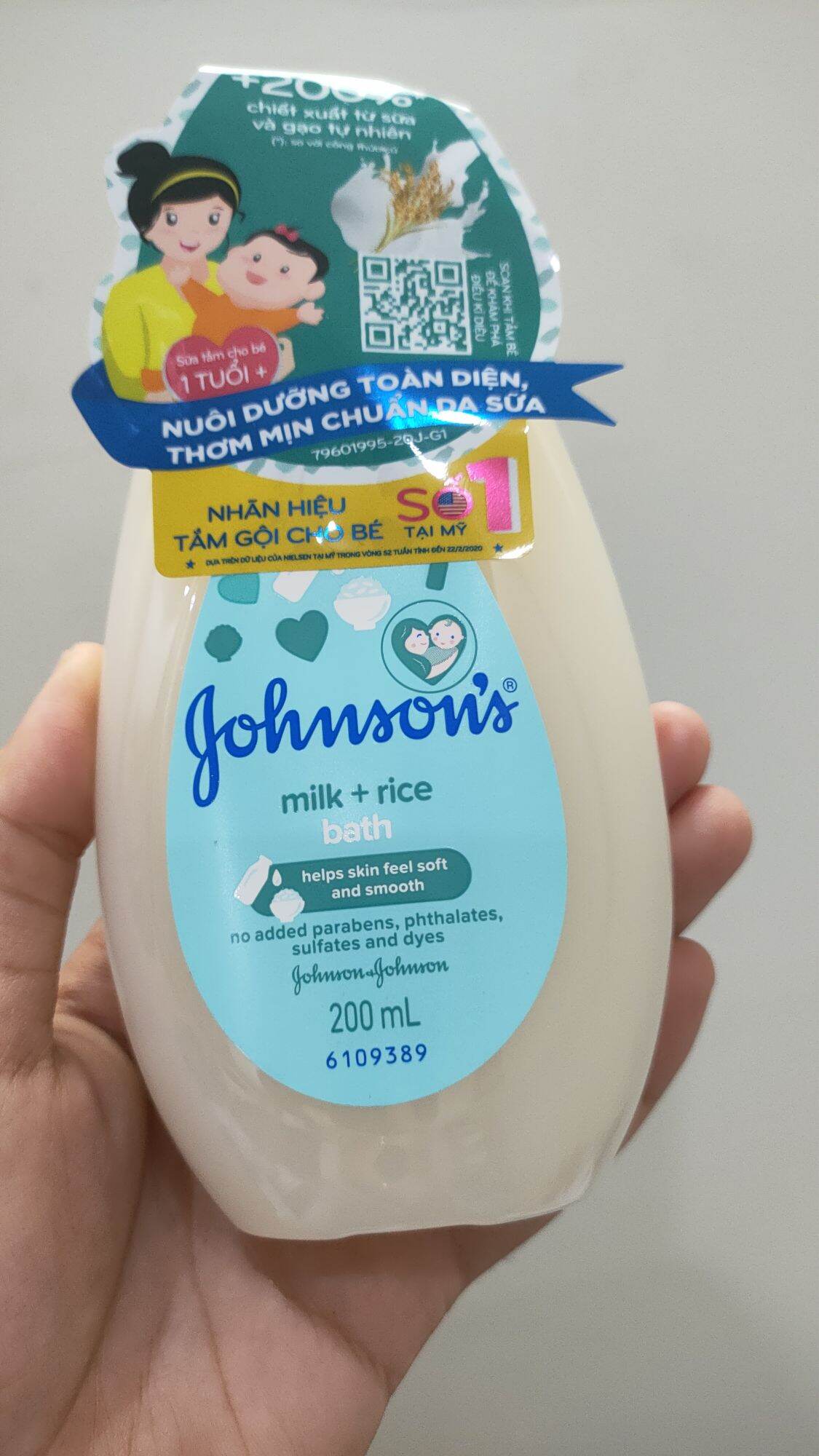 Sữa tắm gohnson's milk rice 200ml