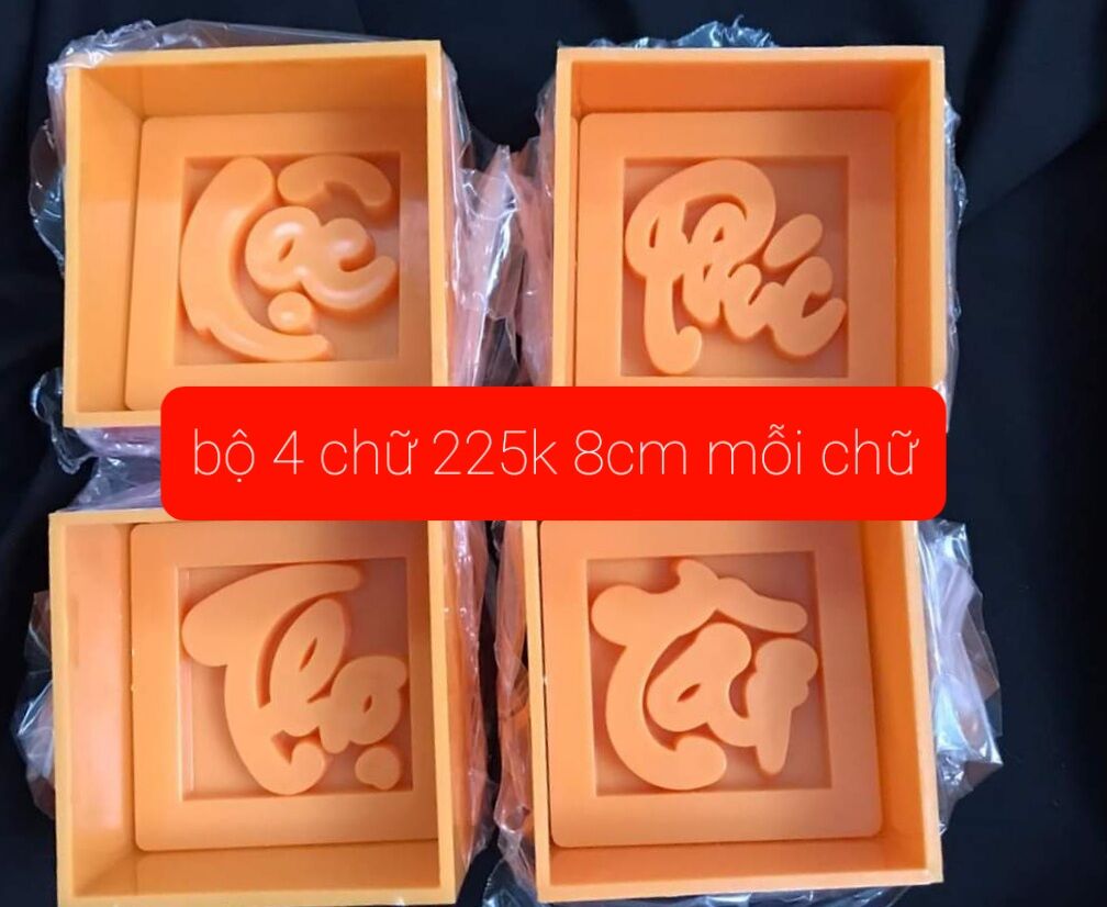 Bộ khuôn nhấn xôi phúc lộc thọ tài 8cm