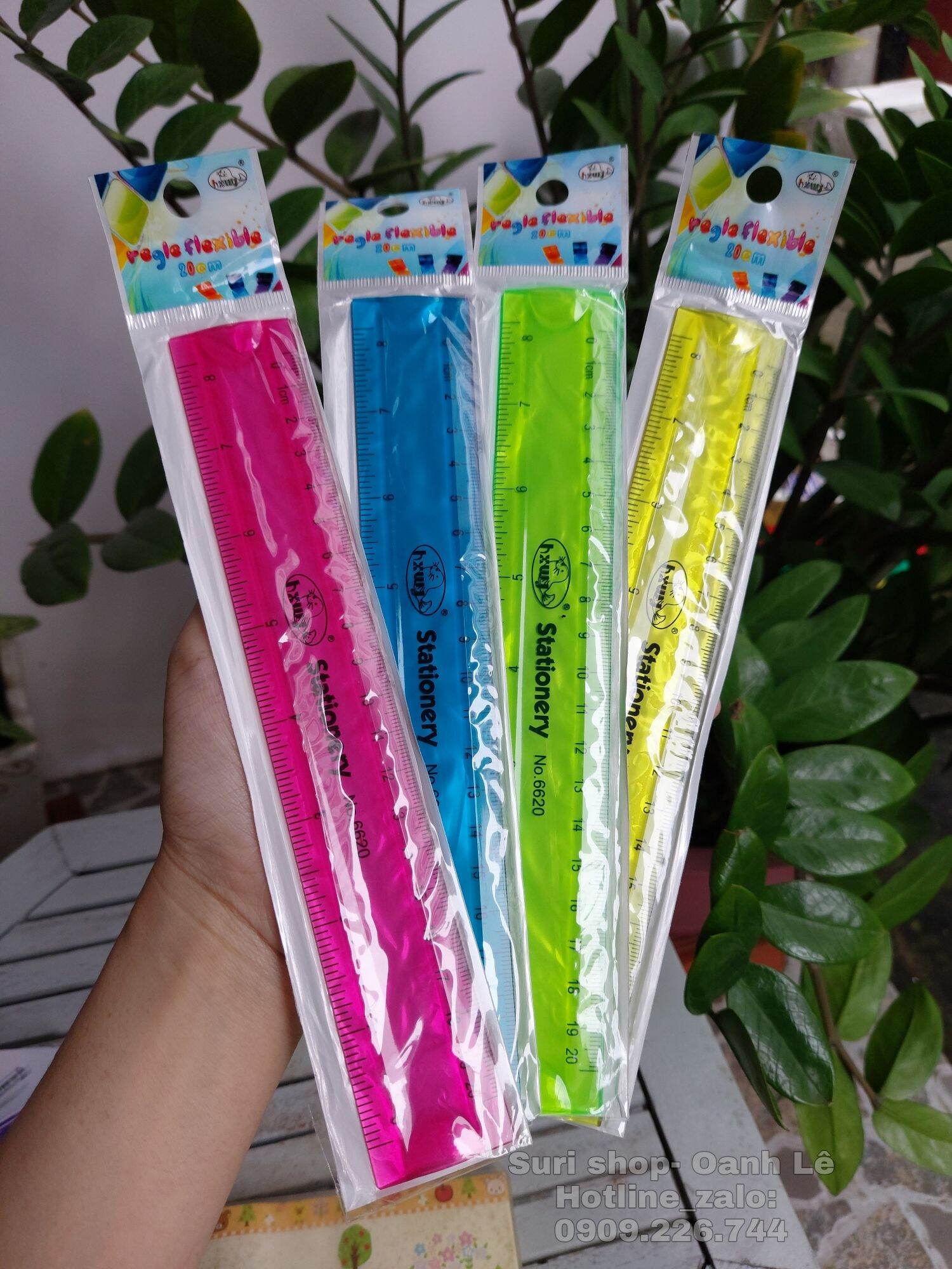 Combo 5 cây Thước nhựa dẻo 20cm Stationery