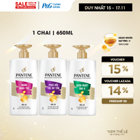 Dầu Xả PANTENE Pro-Vitamin Ngăn Rụng Tóc/ Phục Hồi Hư Tổn/ Suôn Mượt Óng Ả Chai 650ML