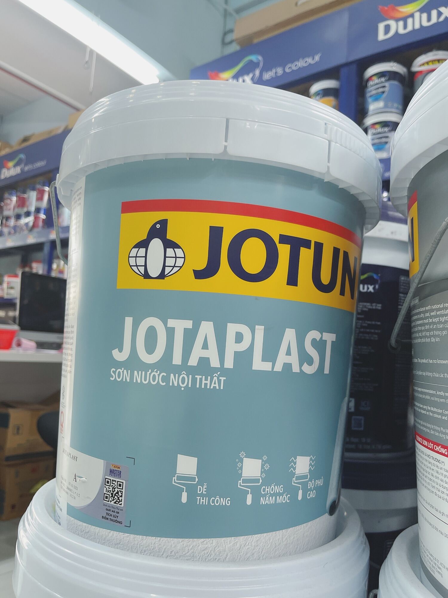 Sơn TRẮNG TRONG NHÀ Jotun Jotaplast - 17 lit-25kg(không độc hại)hàng chính hãng