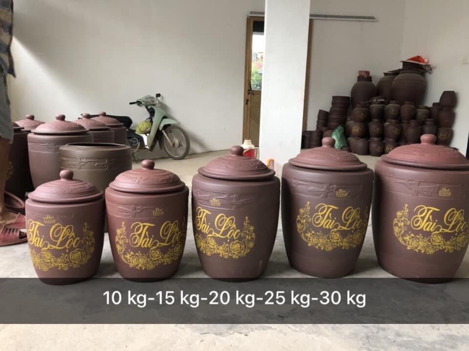 Hũ sành đựng gạo 10kg 15kg 20kg,chum sành ngâm rượu 10l 15l 20l