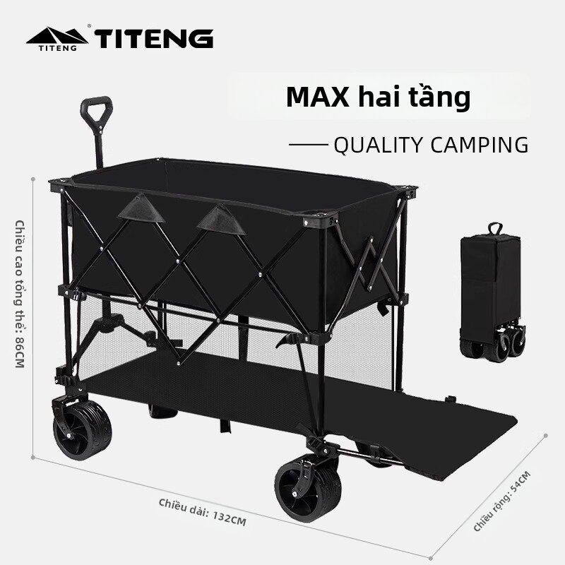 Foldable Camping Wagon Collapsible Child Reclining Cart - 5