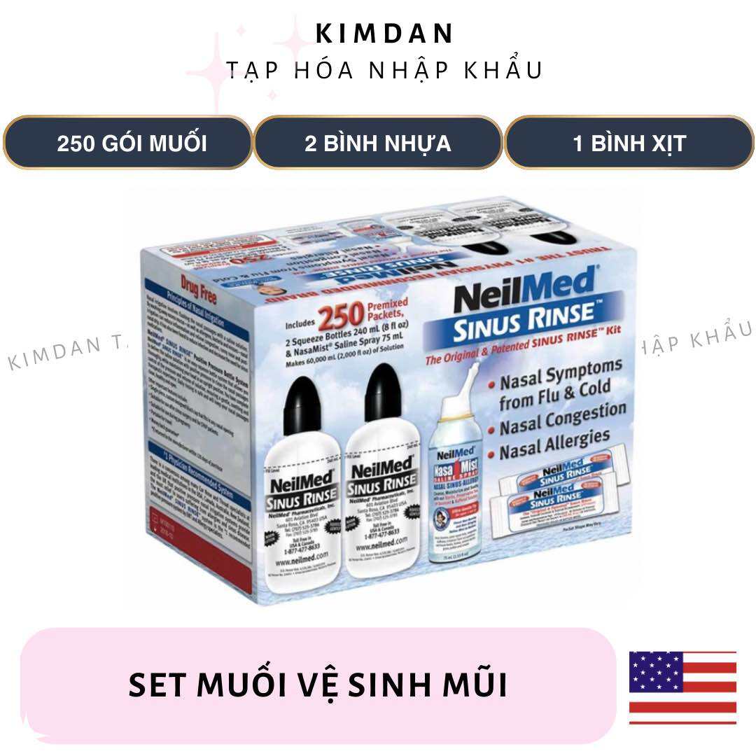 NƯỚC MUỐI RỬA VỆ SINH MŨI NEILMED SINUS RINSE 250 GÓI NHẬP MỸ