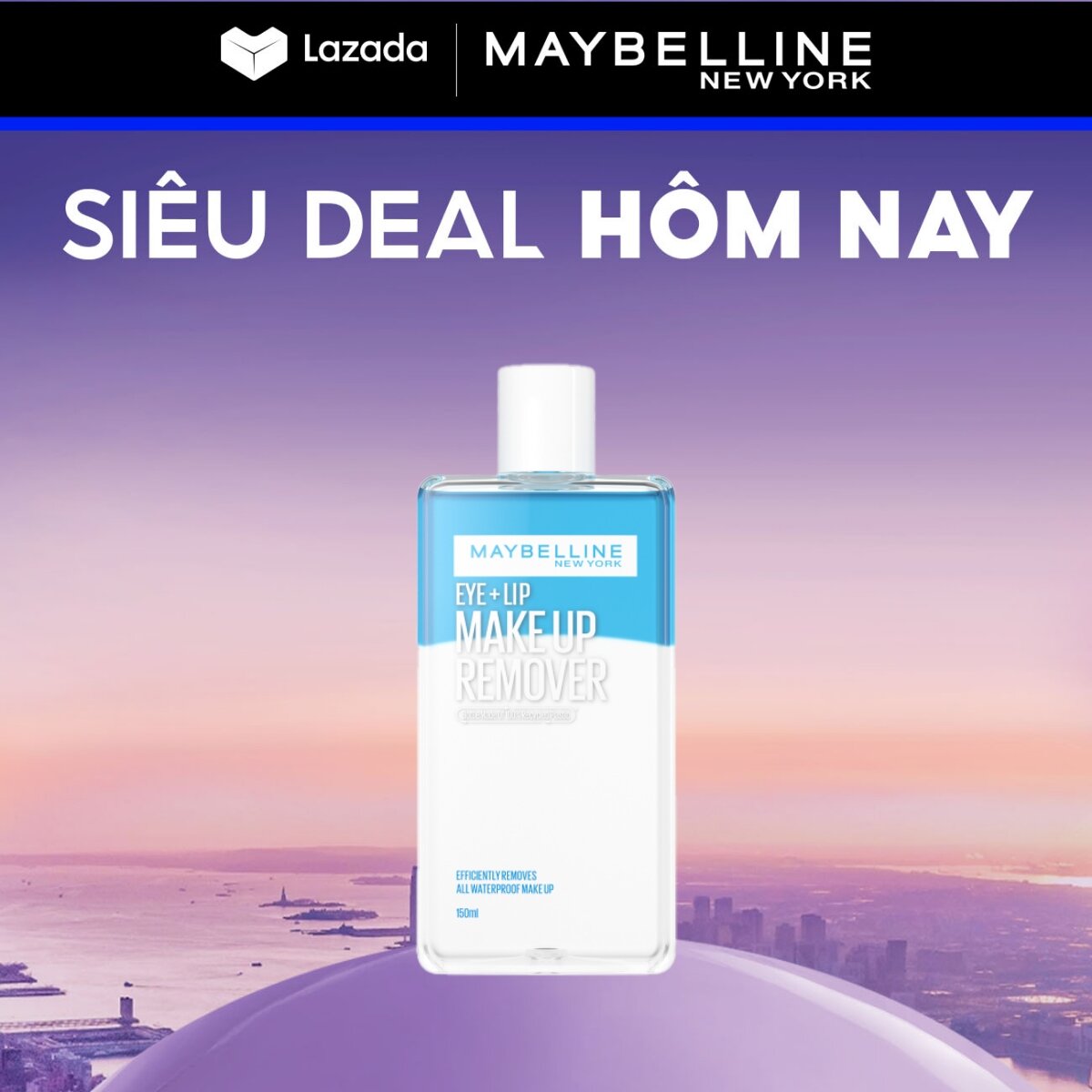 Nước Tẩy Trang Mắt và Môi Chuyên Dụng 2 lớp Maybelline New York Eye  Lip Makeup Remover 150ml