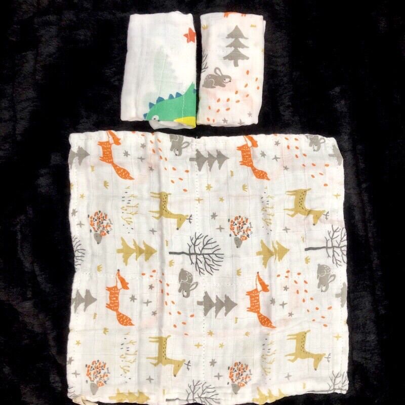 [Ảnh thật].Khăn sữa sợi tre Muslin Tree/Set 3c/30*30cm