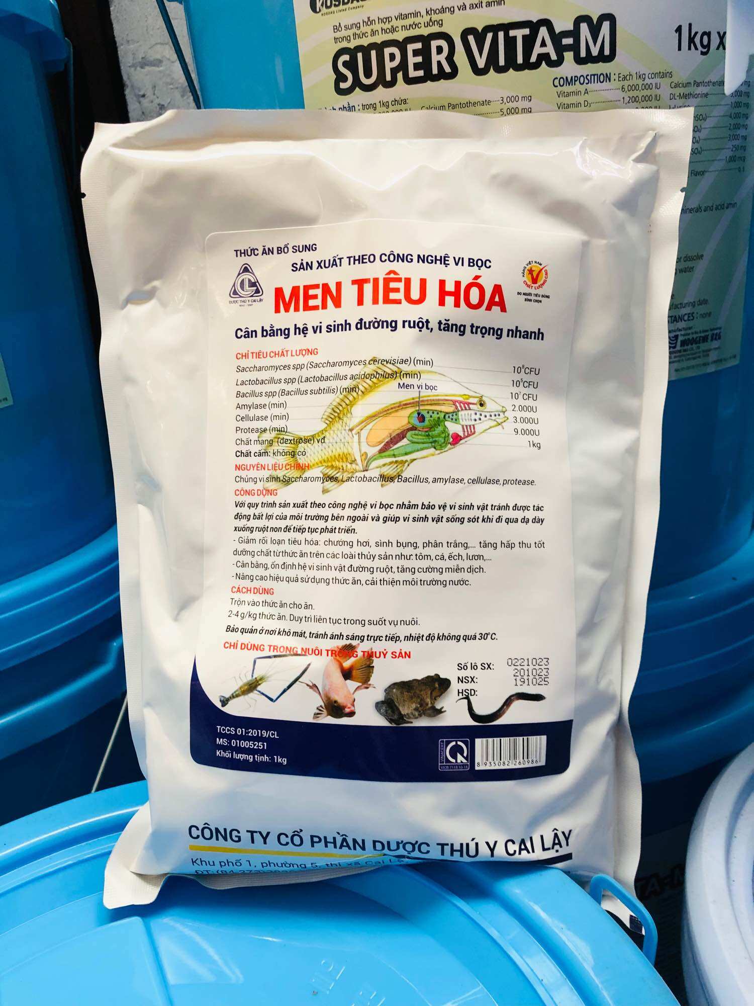 Men tiêu hoá cho cá ếch lươn ốc 1kg Mekovet.