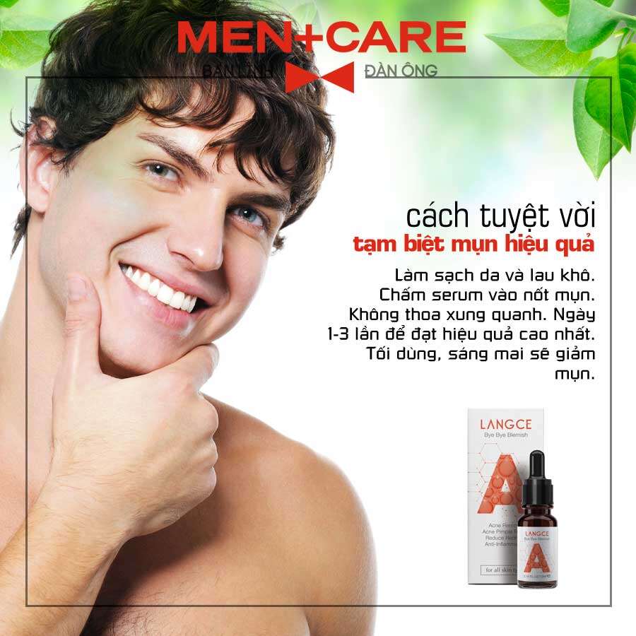 LANGCE TINH CHẤT CHẤM MỤN COLLAGEN+ ĐẸP DA 10ml cho Nam