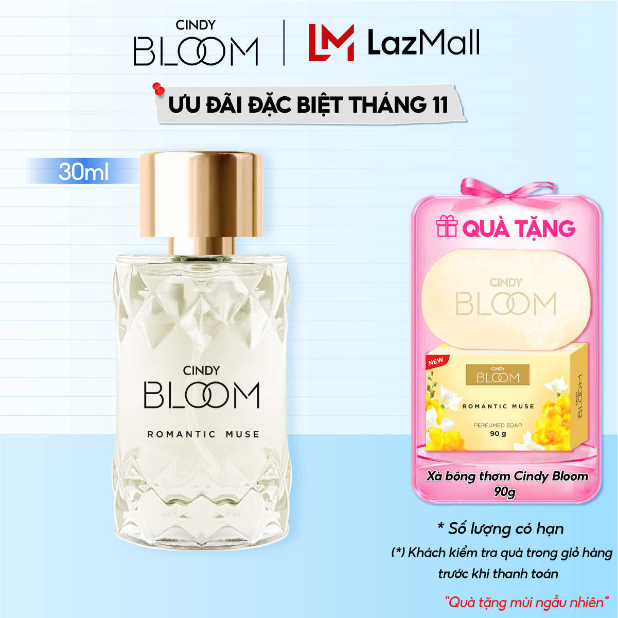 Nước Hoa Nữ Cindy Bloom Romantic Muse Hương Quyến Rũ Lãng Mạn 30ml Chính Hãng