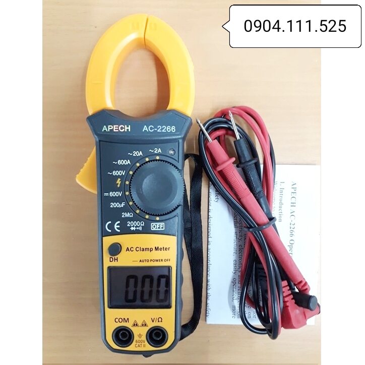[HCM]Ampe kìm đo dòng AC APECH AC-2266 (600A)