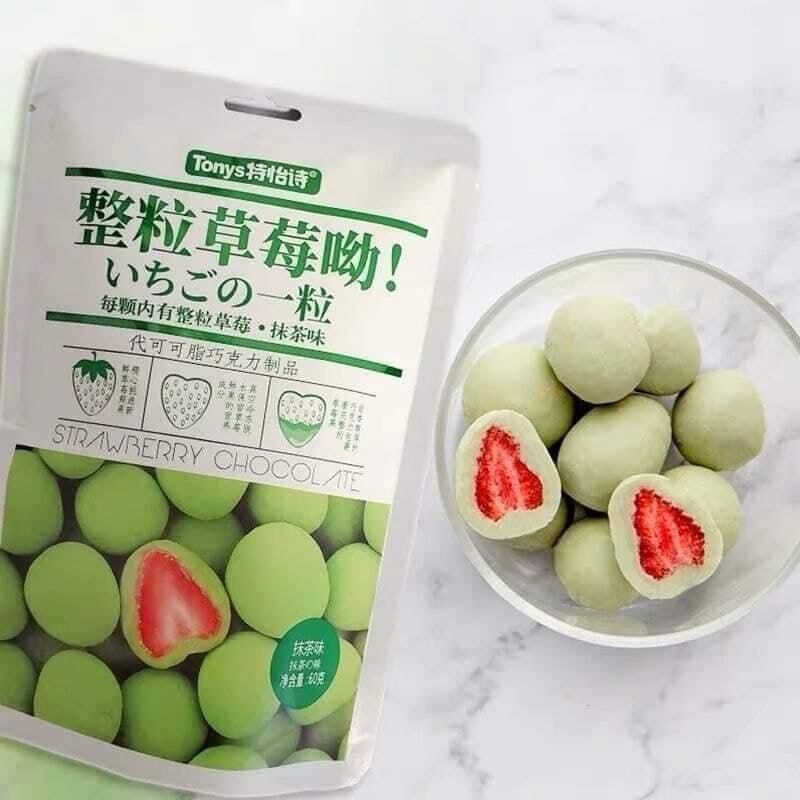 Kẹo socola bọc dâu 4 vị chọn ( matcha, cacao, vani, sakura )