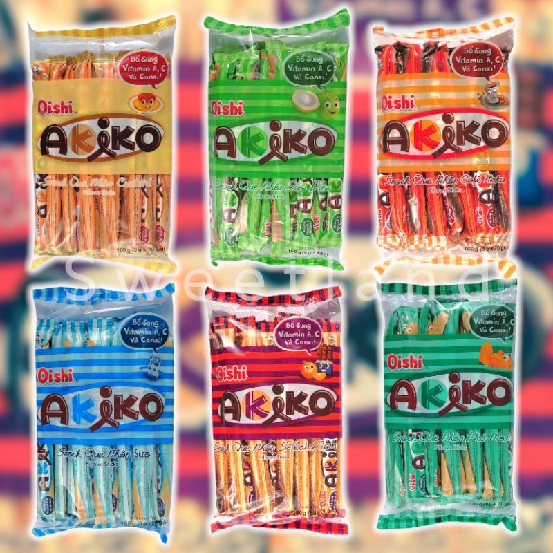 Combo mix snack que có nhân Akiko Oishi các vị số lượng lớn