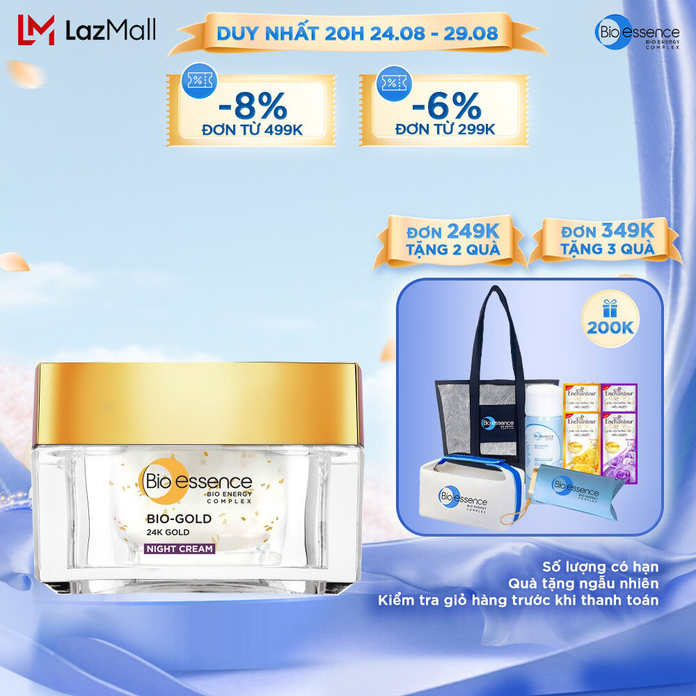 Kem dưỡng ban đêm ngăn ngừa dấu hiệu lão hóa chiết xuất vàng sinh học 24K Bio-Gold Bio-essence 40g