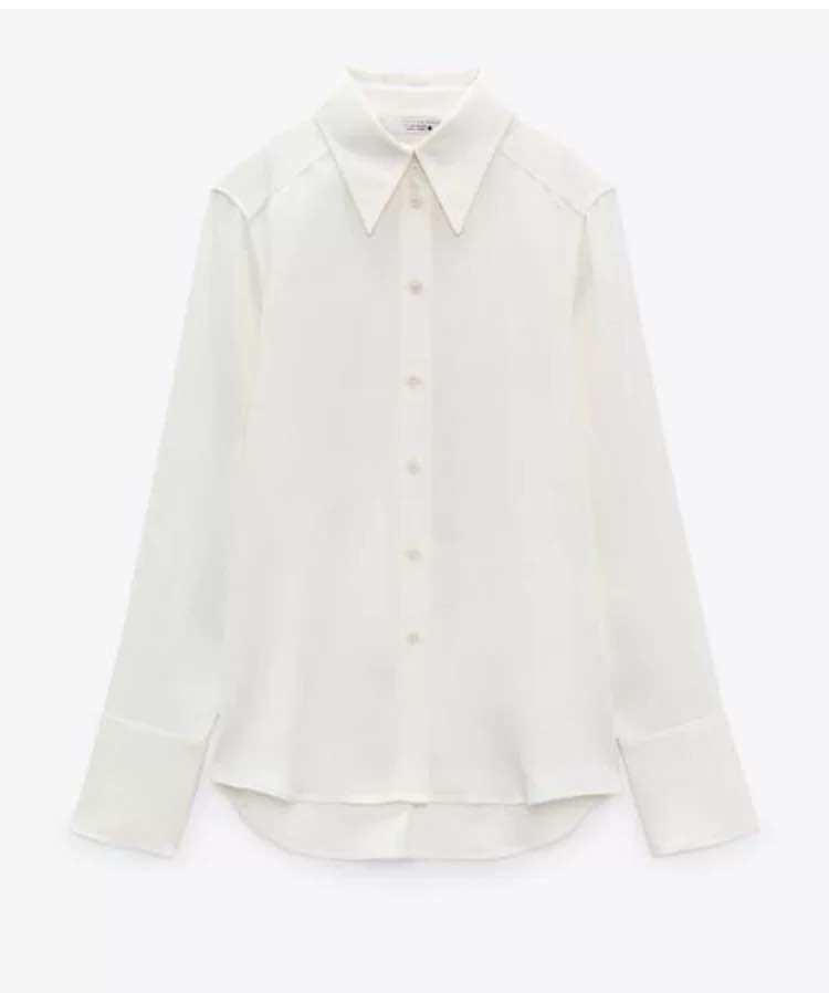Made in Morocco - Áo Sơ Zara Mi Vải Lụa Satin Kiểu Cổ Điển