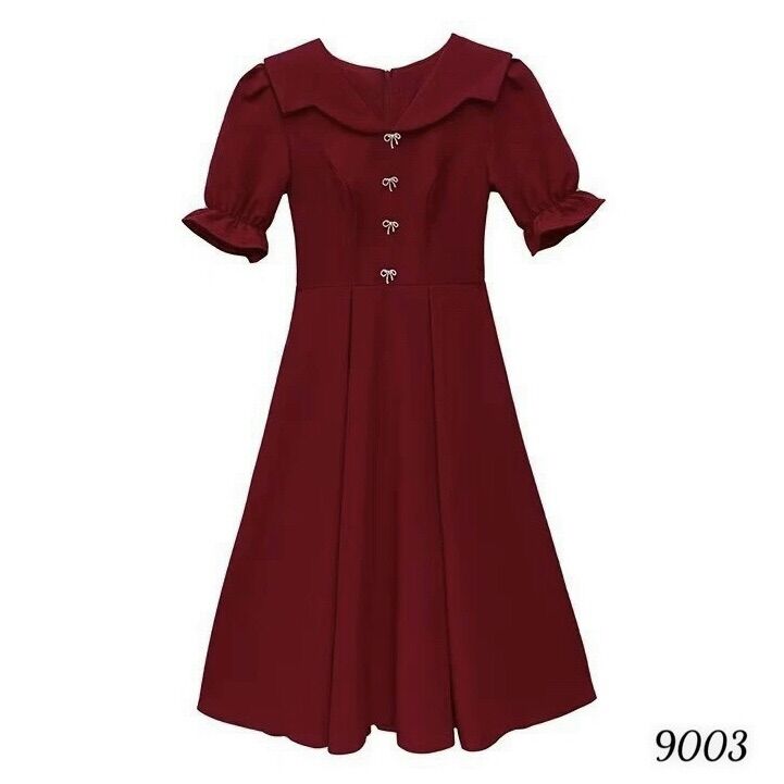 Đầm xoè cổ sen cách điệu thân nút nơ MLXL2XL