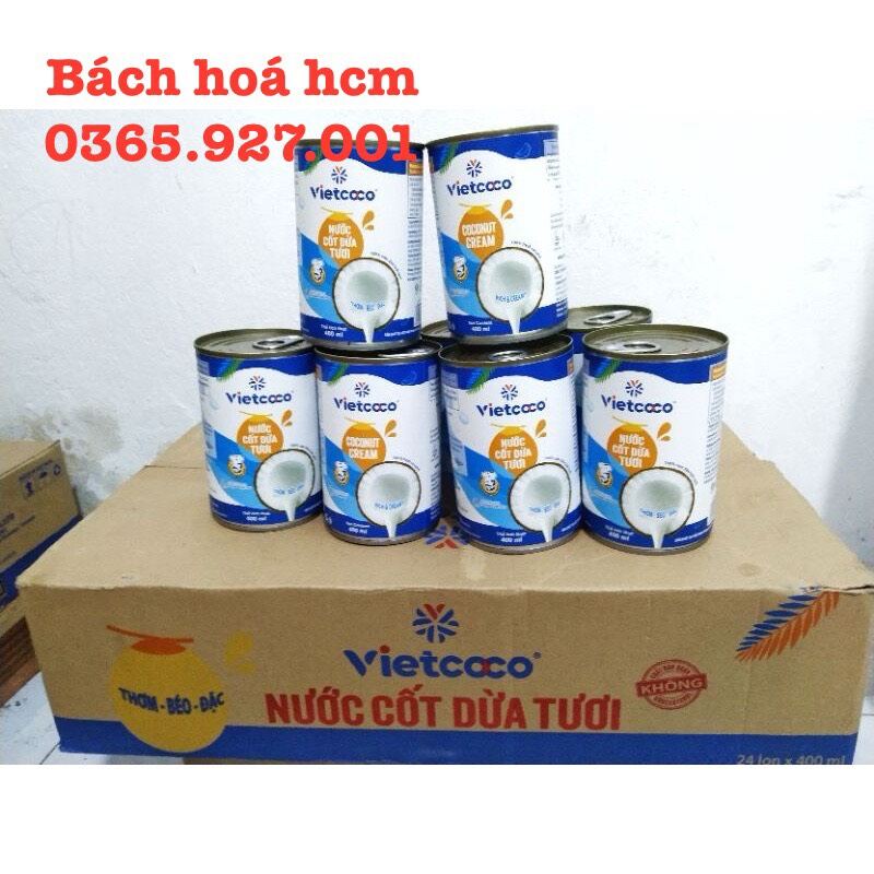 Nước cốt dừa tươi vietcoco 400ml, date mới nhất