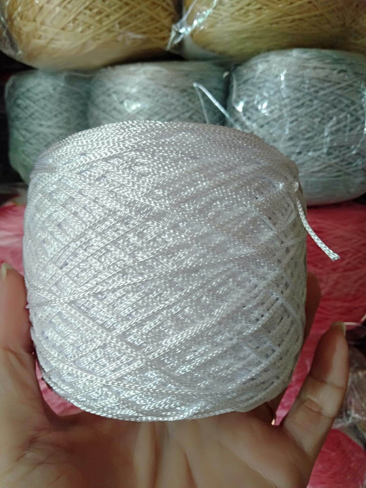 Sợi dù 1mm màu trắng 1 cuộn 200gr