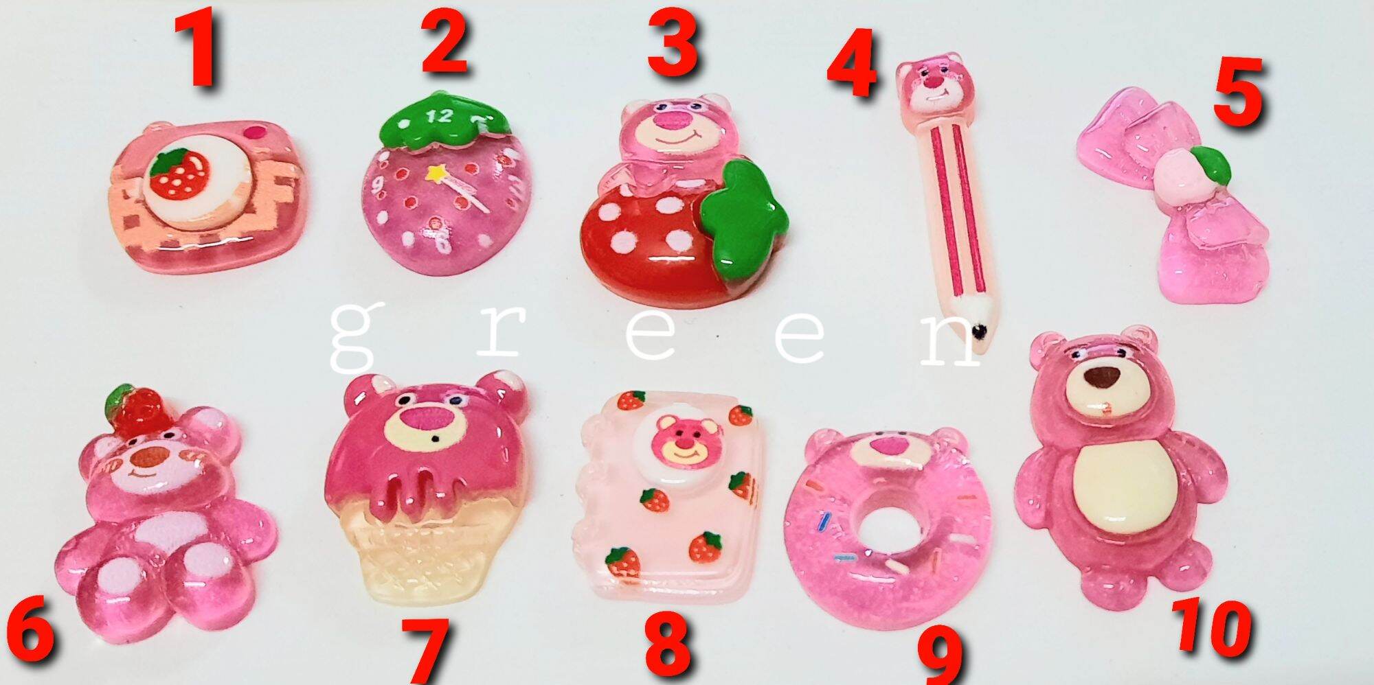 1 cái charm slime gấu hồng dụng cụ charm phụ kiện trang trí hình pink bear