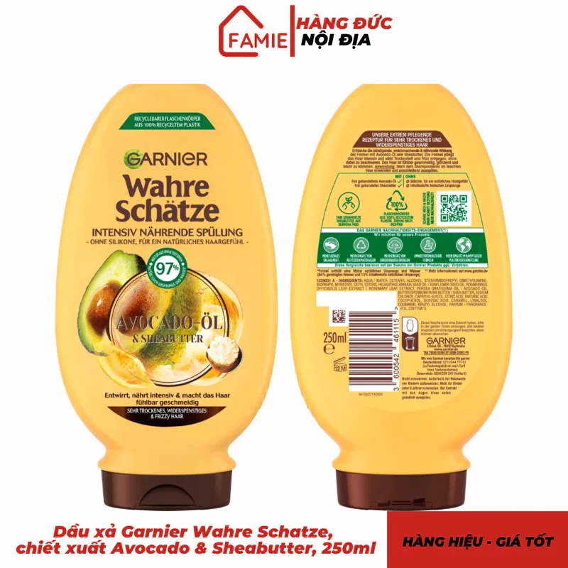 Dầu xả Garnier Wahre Schatze, 200ml - Hàng Đức