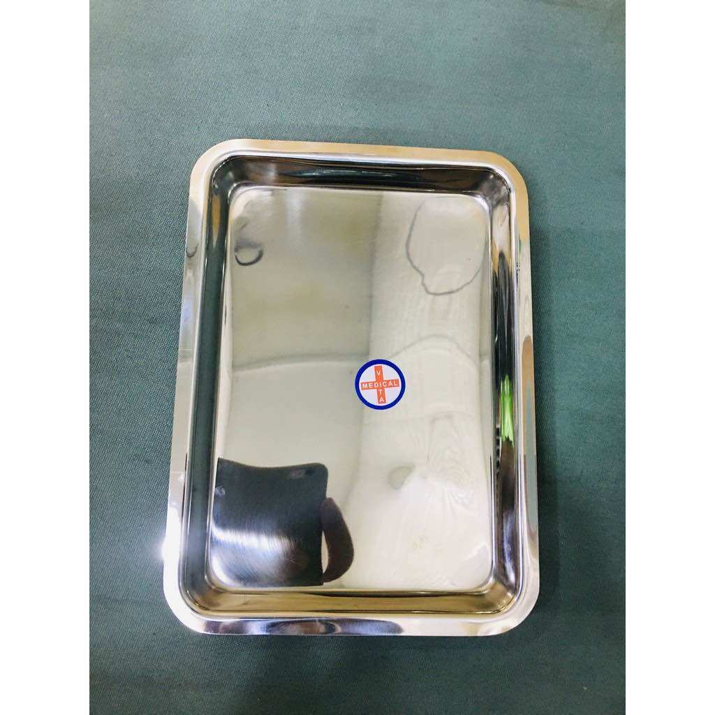 Khay đựng dụng cụ y tế, mâm y tế phẩu thuật Inox dày, cao cấp - Nhiều cỡ